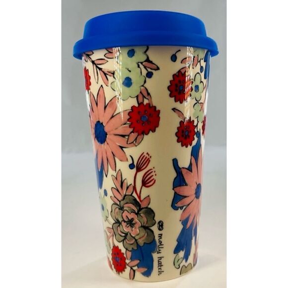 ANTHROPOLOGIE MOLLY HATCH “YOU LOOK GOOD “SALUTATION TRAVEL MUG 12 OZ - Picture 2 of 5